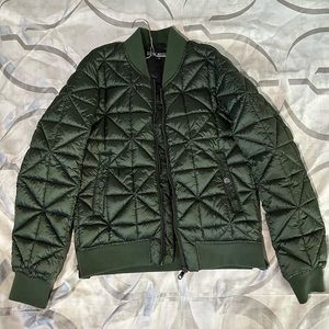Steve Madden Quilted Bomber Jacket Forest Green Small